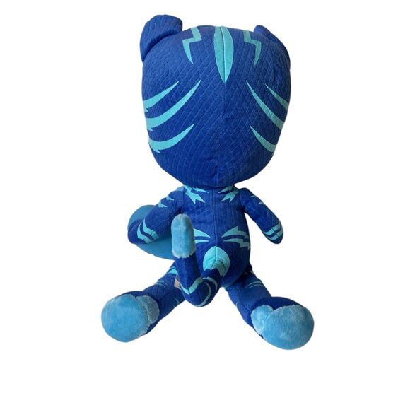 PJ MasK Val Greeter Cat Boy 15 Inches Tall Plush Stuffed Blue Shout Hooray Heart - Picture 3 of 5